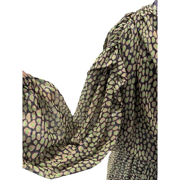 NWT NOCTURNE Dress Mini‎ Wrap Black Print Size XL - Picture 8 of 16